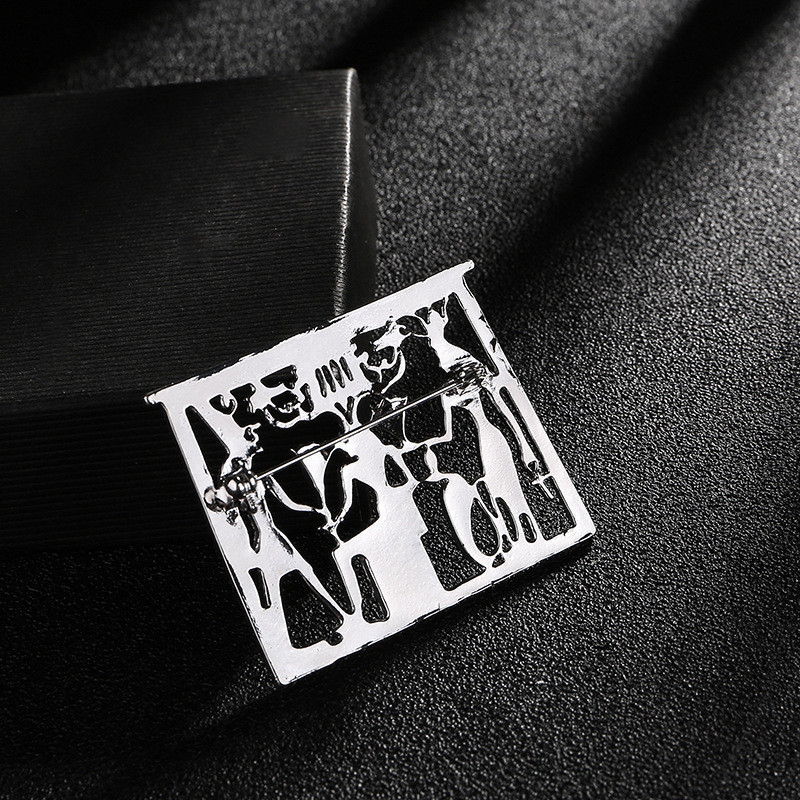 2020 Vintage metalni šuplji geometrijski broš Stereoskopski pravokutni broševi u boji egipatskog zlata za žene Muškarci Darovi