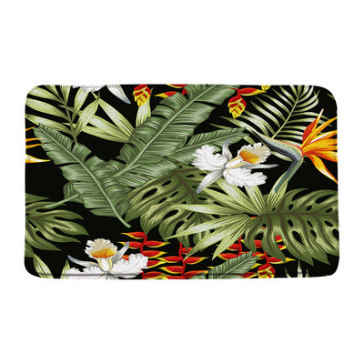 Tropske biljke Cvijeće Prostirka za kupaonicu Sažetak Šareno lišće Umjetnički dekori za kupaonicu Tepisi Neklizajuća podloga Unutarnji vanjski Otirač Tepih