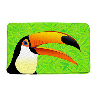 Tukani Prostirka za kupaonicu Tropske biljke Lišće Cvijet Papiga Životinje Flanel Kupaonski tepih Upijajući otirač Kuhinjski WC Podni tepih