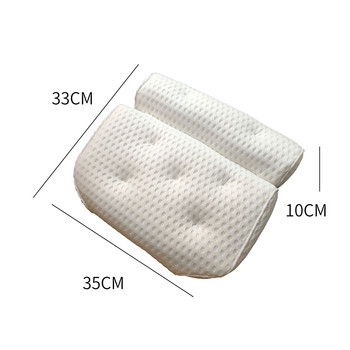 Дишаща 3D мрежеста спа възглавница за баня с вендузи за опора на врата и гърба Спа възглавница за домашна гореща вана Аксесоари за баня