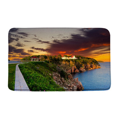 Grad Zgrada Krajolik Prostirka za kupanje Plavo more Morski pejzaž Dvorac Oceanski valovi Kupaonski dekor Tepih Neklizajuća podloga Krajolik Otirač Tepih