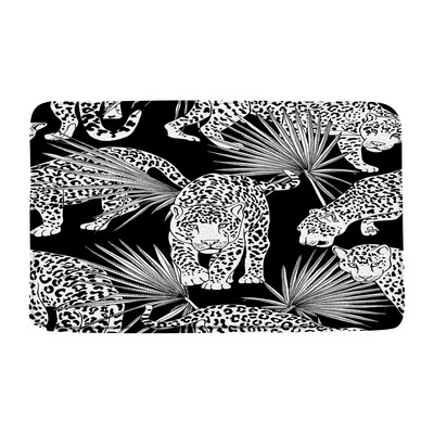 Leopard Butterfly vannas paklājiņš Cheetah Safari Wildlife Jungle Animal Paklājs Tropical Palm Leaf Vannas istabas grīdas paklājs absorbējošs kāju paklājiņš