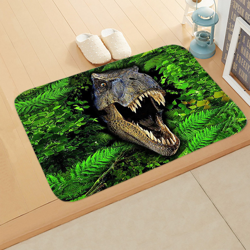 Divlje životinje Prostirka za kupanje Šuma Trava Lišće Tepih Dinosaur Tigar Neklizajuća podloga za noge Vuk Lav Otirač za kupaonicu Podni tepih Dekoracija doma