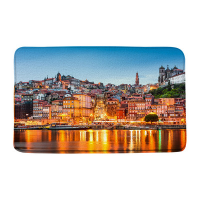 Otok Santorini Pejzaž Prostirka za kupanje Ne-silp Plavo more Krajolik Cvijeće Turistička zgrada Kupaonski tepih Podni tepisi Unutarnji otirač