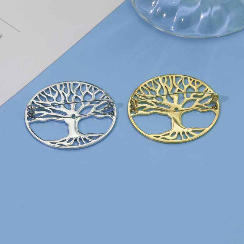 Uued lihtsad roostevabast terasest puidust prossid meestele ja naistele Kardigan-ülikonna krae nööpnõelad Korsage Moeehted Aksessuaarid