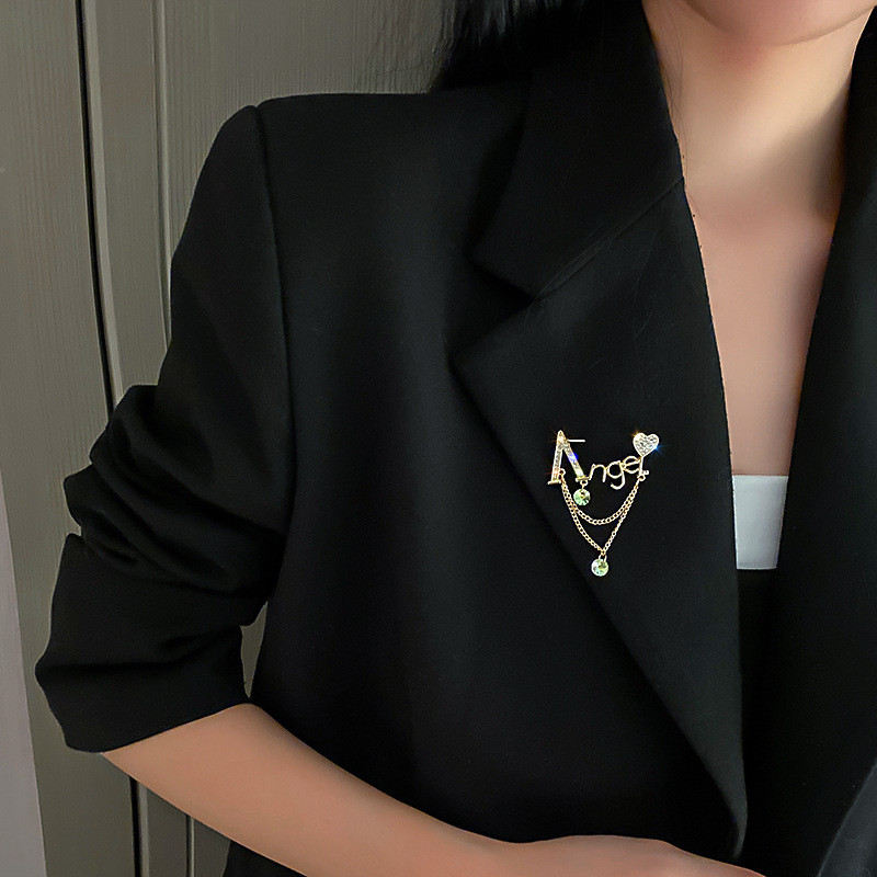 Novo englesko slovo, broš s resicama, kristalni kamenčići, zvjezdana kruna, značka za rever, kardigan, broševi za odijelo, ovratnik, luksuzni nakit