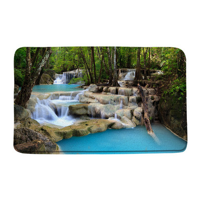 Vodopad Prostirka za kupaonicu Prašuma Zeleno stablo Ljeto Priroda Krajolik Kupaonski tepih Dekoracija Spavaća soba Kuhinja WC Tepih Meka memorijska pjena