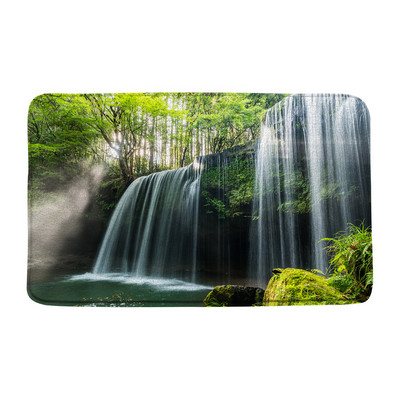 Vodopad Prostirka za kupaonicu Prašuma Zeleno stablo Ljeto Priroda Krajolik Kupaonski tepih Dekoracija Spavaća soba Kuhinja WC Tepih Meka memorijska pjena