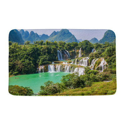 Vodopad Prostirka za kupaonicu Prašuma Zeleno stablo Ljeto Priroda Krajolik Kupaonski tepih Dekoracija Spavaća soba Kuhinja WC Tepih Meka memorijska pjena