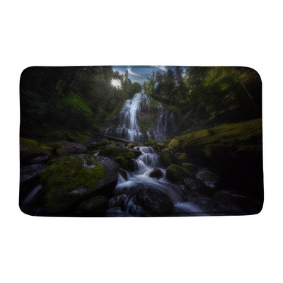 Vodopad Prostirka za kupaonicu Prašuma Zeleno stablo Ljeto Priroda Krajolik Kupaonski tepih Dekoracija Spavaća soba Kuhinja WC Tepih Meka memorijska pjena