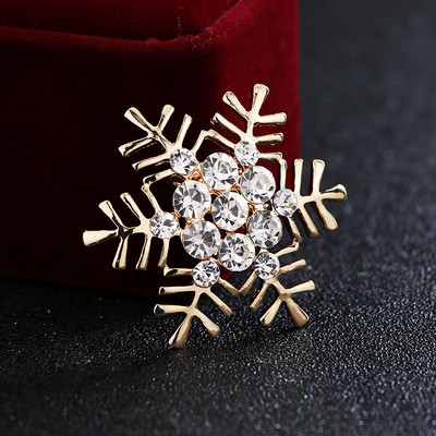 Korejski srebrni slatki broš u obliku pahuljica Ženski korzaž od kristala sa vještačkim dijamantom Haljina na reveru Nakit Odjevni dodaci
