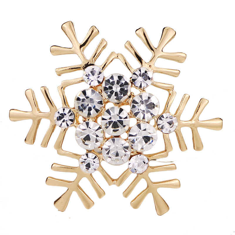 Korejski srebrni slatki broš u obliku pahuljica Ženski korzaž od kristala sa vještačkim dijamantom Haljina na reveru Nakit Odjevni dodaci