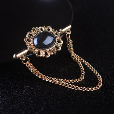 i-Remiel Novi vintage kristalni broš s ovalnim ovratnikom s resicama i kopčom za lančiće za žene, muškarce, odijelo na rever, košulju, modne dodatke