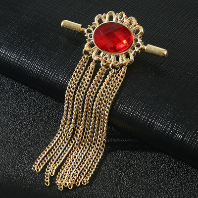 i-Remiel Novi vintage kristalni broš s ovalnim ovratnikom s resicama i kopčom za lančiće za žene, muškarce, odijelo na rever, košulju, modne dodatke