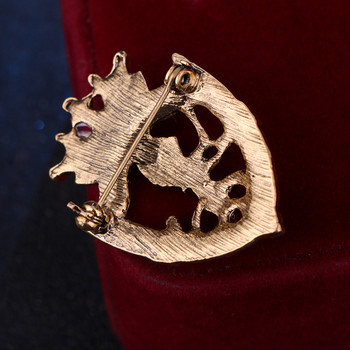 Ретро лъвски кристални игли с брошка с корона на животно игла с ревер Корсаж Мъжка риза Игли с яка за костюм Модни бижута Колтинг Аксесоари