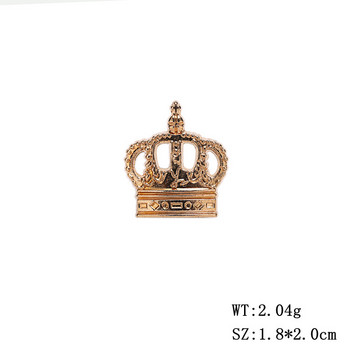 Корона брошки за мъже Висококачествена ретро метална брошка Риза Костюм Яка Ревер Игла за раници Катарама Аксесоари за бижута