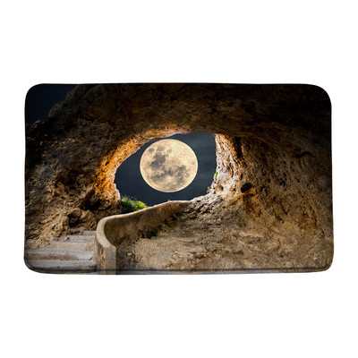 Grad Zvjezdani noćni pogled Prostirka za kupaonicu Umjetnička zgrada Pun mjesec Svemir Kupaonski tepih Dekoracija Spavaća soba Kuhinja WC Otirač Meka memorijska pjena