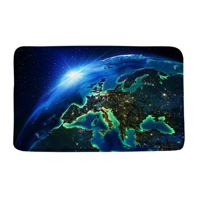 Grad Zvjezdani noćni pogled Prostirka za kupaonicu Umjetnička zgrada Pun mjesec Svemir Kupaonski tepih Dekoracija Spavaća soba Kuhinja WC Otirač Meka memorijska pjena