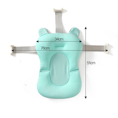 Nešiojamas kūdikių vonios padėklas Neslystantis vonios kilimėlis Dušo sauga Apsauga Vonios atramos pagalvėlė Sulankstoma minkšta pagalvė