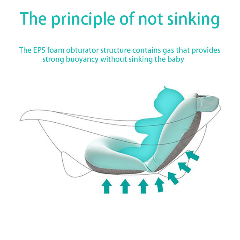 Nešiojamas kūdikių vonios padėklas Neslystantis vonios kilimėlis Dušo sauga Apsauga Vonios atramos pagalvėlė Sulankstoma minkšta pagalvė