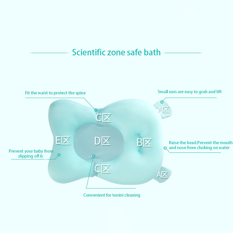 Nešiojamas kūdikių vonios padėklas Neslystantis vonios kilimėlis Dušo sauga Apsauga Vonios atramos pagalvėlė Sulankstoma minkšta pagalvė