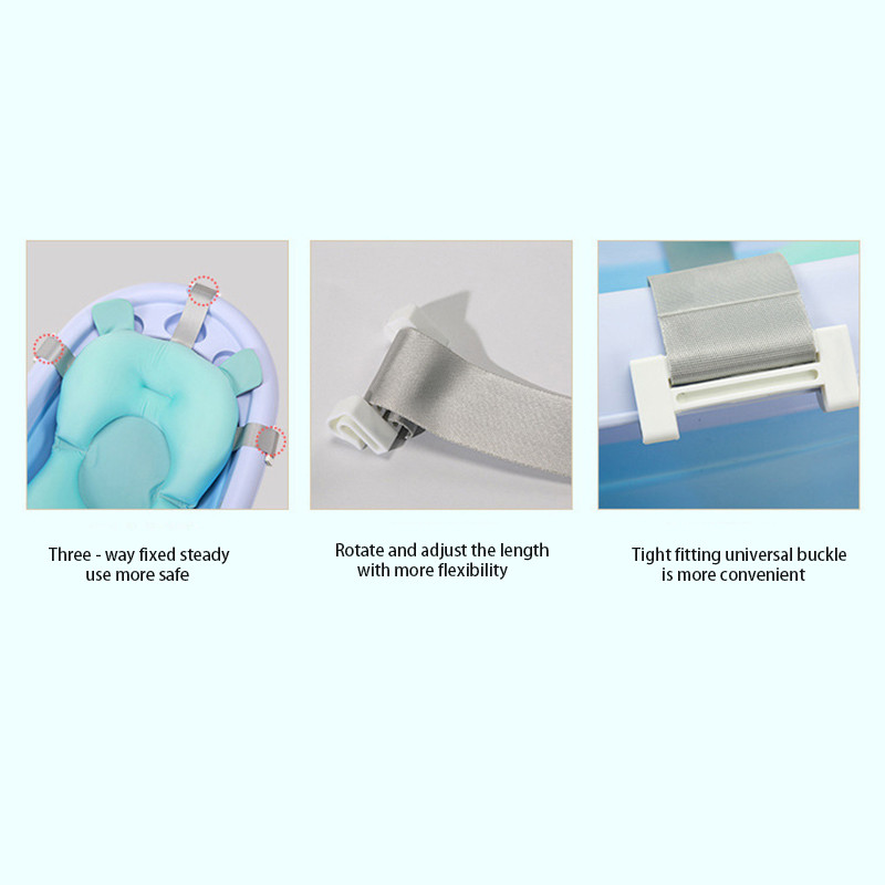 Nešiojamas kūdikių vonios padėklas Neslystantis vonios kilimėlis Dušo sauga Apsauga Vonios atramos pagalvėlė Sulankstoma minkšta pagalvė