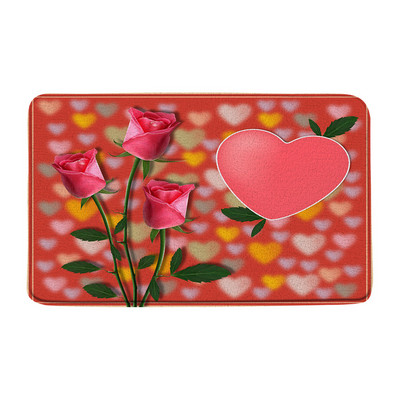 Zila roze, zaļas lapas, vannas paklājiņš, akvarelis, ziedi, ziedi rasas ūdens, vannas istabas paklājs, neslīdošs flaneļa paklājs iekštelpām, āra durvju paklājs