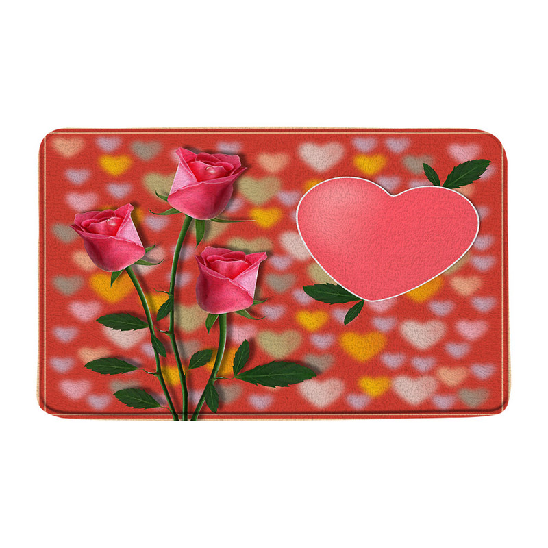 Zila roze, zaļas lapas, vannas paklājiņš, akvarelis, ziedi, ziedi rasas ūdens, vannas istabas paklājs, neslīdošs flaneļa paklājs iekštelpām, āra durvju paklājs