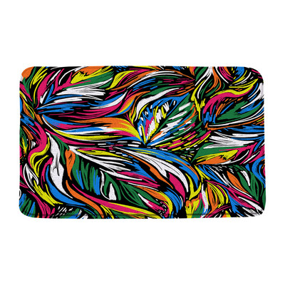 Tropsko lišće, cvijet, prostirka za kupaonicu, zelena biljka, cvjetni krajolik, palma, čudovište, akvarel, neklizajući tepih za kupaonicu, kuhinjski ulazni tepisi