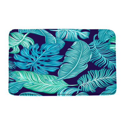 Tropsko lišće, cvijet, prostirka za kupaonicu, zelena biljka, cvjetni krajolik, palma, čudovište, akvarel, neklizajući tepih za kupaonicu, kuhinjski ulazni tepisi