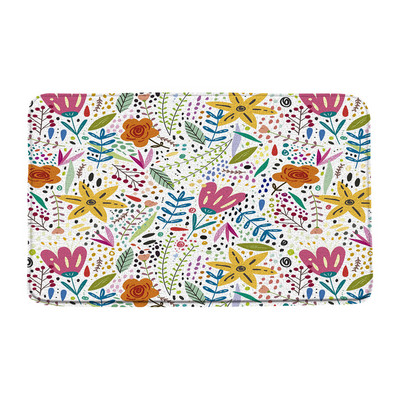 Tropsko lišće, cvijet, prostirka za kupaonicu, zelena biljka, cvjetni krajolik, palma, čudovište, akvarel, neklizajući tepih za kupaonicu, kuhinjski ulazni tepisi