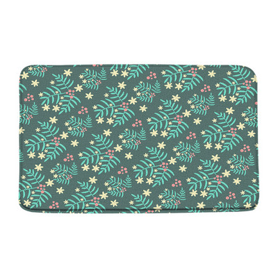 Tropsko lišće, cvijet, prostirka za kupaonicu, zelena biljka, cvjetni krajolik, palma, čudovište, akvarel, neklizajući tepih za kupaonicu, kuhinjski ulazni tepisi