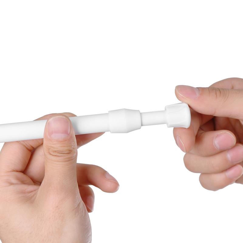 18-110 cm daugiafunkcinis spyruoklinis pailginamas strypas, reguliuojamas užuolaidos teleskopinis stulpas, buitiniai pakabinami strypai vonios kambario gaminys