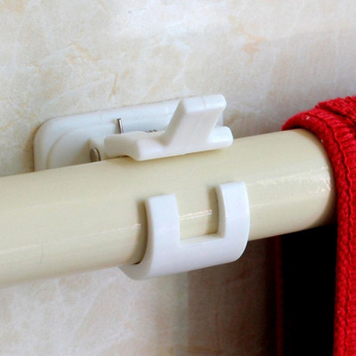 2 τμχ Κουρτίνα μπάνιου Κρεμαστή ράβδος στερέωσης άκρου στερέωσης με κλιπ ράφι γάντζος για μπάνιο σπιτιού CLH@8