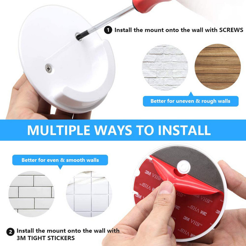 2 vnt dušo užuolaidų strypo laikiklis 4 colių skersmens universalus akrilinis lipnus sieninis laikiklis dušo užuolaidų strypui