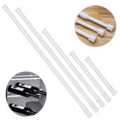 1 bucată nouă multifuncțională cu arc, extensibil, telescopic, reglabil, plasă, tensiune, șină de perdea, stâlp, tije, umeraș încărcat
