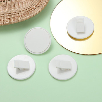 1 τμχ Λευκά αυτοκόλλητα κλιπ κουρτίνας Αντιανεμική προστασία από πιτσιλίσματα σπιτιού Μπάνιο χωρίς ραφή Βάσεις κουρτινών ντους Κλιπ στερέωσης πόρπη