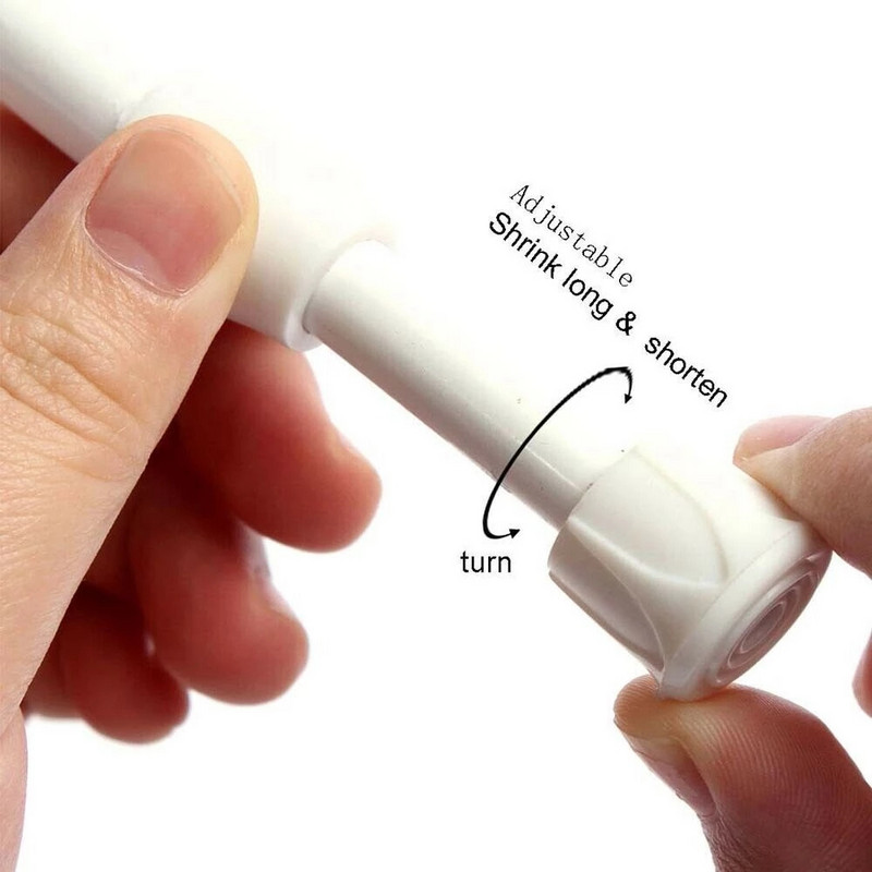 Ištraukiama vonios kambario pakabinama dušo užuolaidų strypai Reguliuojama teleskopinė strypo kabykla užuolaidų spintai, 1,3 cm skersmens