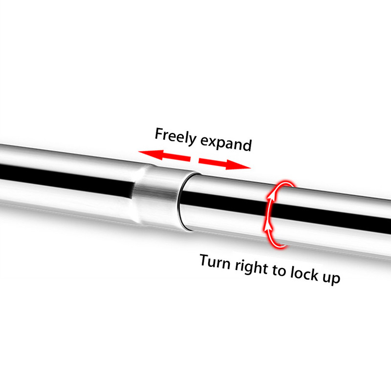 1 set tijă pentru perdea de duș în formă de U/L, retractabilă, curbă, tijă de șină din oțel inoxidabil 201, fără perforare, tijă de montare pentru perdea de baie