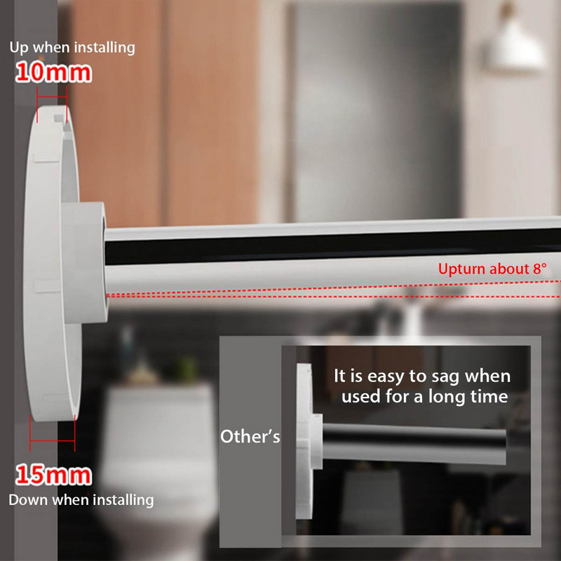 1 set tijă pentru perdea de duș în formă de U/L, retractabilă, curbă, tijă de șină din oțel inoxidabil 201, fără perforare, tijă de montare pentru perdea de baie