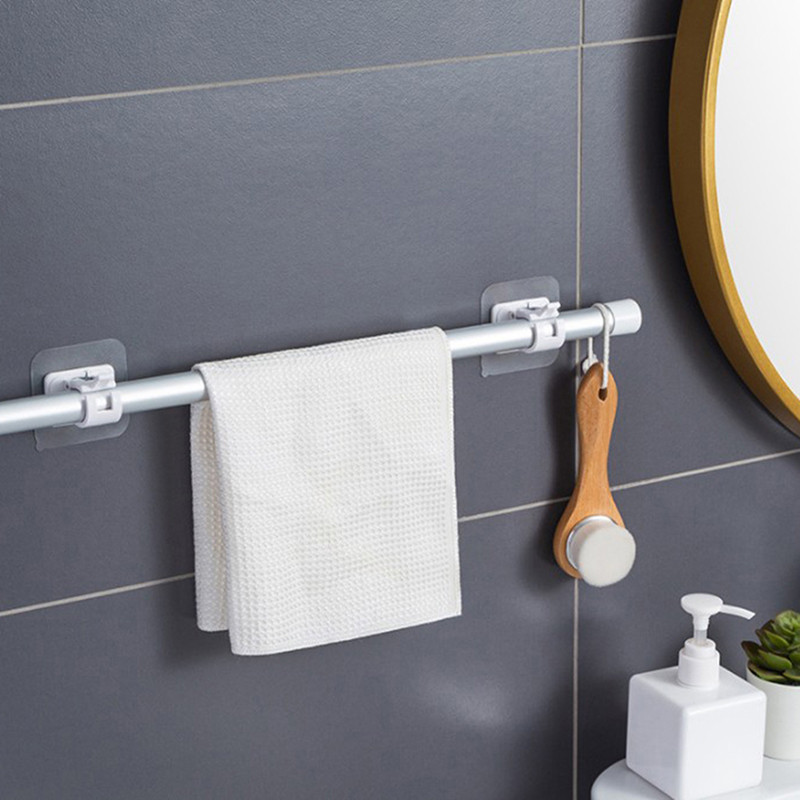 2 vnt. Reguliuojamas be nagų užuolaidų strypo laikiklio laikiklio spaustuko kabliukai strypo laikiklio laikikliai Lipni sieninė užuolaidų fiksuota spaustuko kabliukas