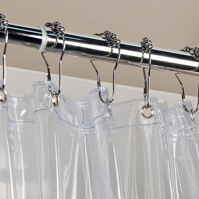 Prsten za zavjese za tuširanje od 12 komada Nehrđajuće kuke za zavjese za tuš klizeće metalne prstenove za kupaonske šipke za tuširanje Zavjese