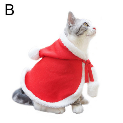 Ziemassvētki mājdzīvnieku apģērbi rudens ziemas plīša sarkans suns kaķis cepure apmetnis šalle galvas saite Ziemassvētku mājdzīvnieku rotājumi laimīgu jauno gadu mājdzīvnieku piederumi