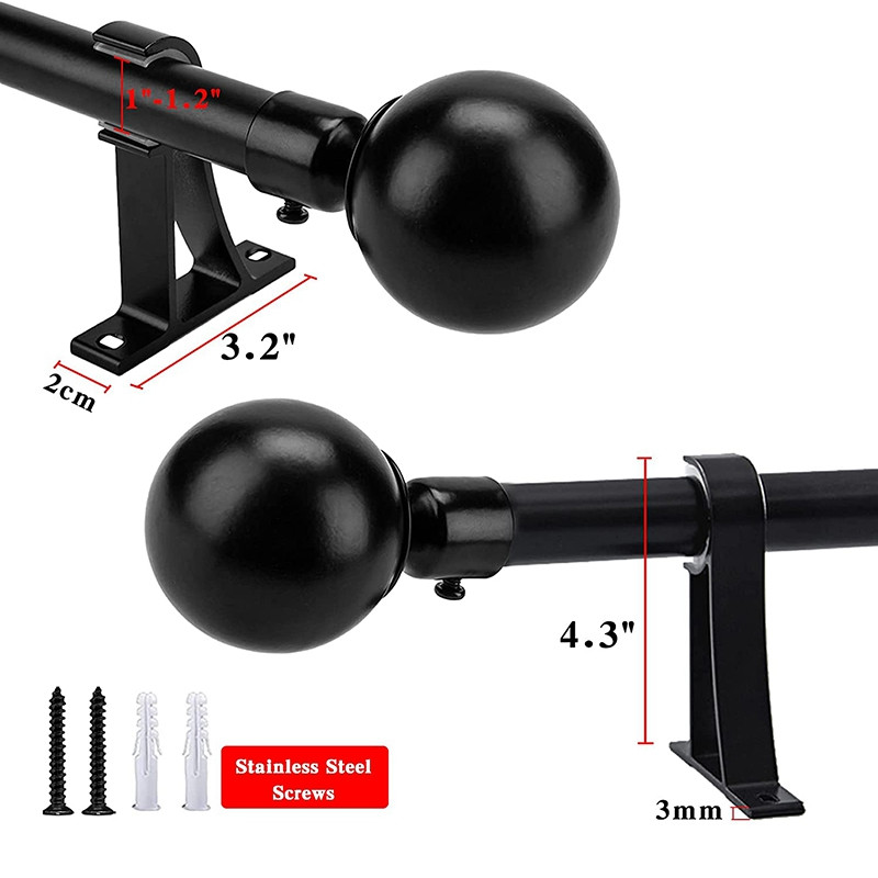 HGHO 6kom Set nosača za karniše s jednom rupom, male kukice za zidne karniše za teške uvjete rada, crne