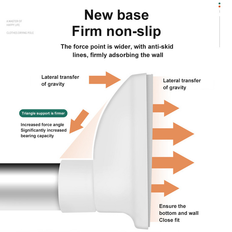 Teleskopska šipka za odjeću Podesiva šipka za zavjese za tuširanje i dodaci bez probijanja Proširljiva jednostavna potporna šipka od nehrđajućeg čelika