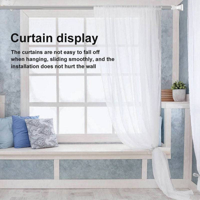 Teleskopska šipka za odjeću Podesiva šipka za zavjese za tuširanje i dodaci bez probijanja Proširljiva jednostavna potporna šipka od nehrđajućeg čelika