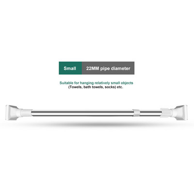 Teleskopiskais apģērba stienis Bez perforatora regulējami dušas aizkaru stieņi un piederumi izvelkami nerūsējošā tērauda vienkārši atbalsta stienis