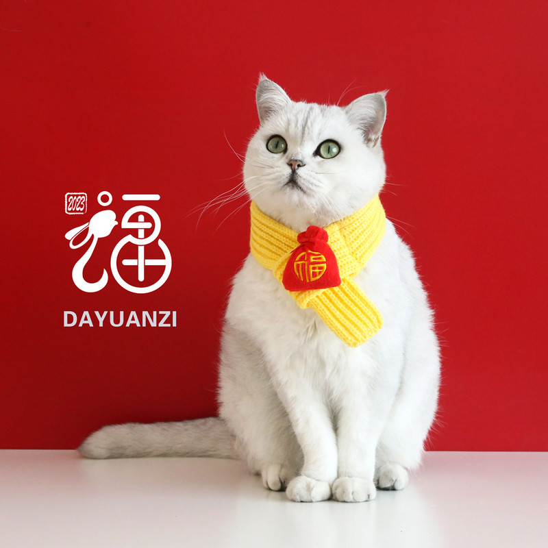 2023 Nova godina Zec Mrkva Lucky Cat Bag Kućni ljubimac Mačka Pas Pređa za pletenje Svečani šal Bib Pletenje Pseći šal Mačka Blagdanski dar Ovratnik