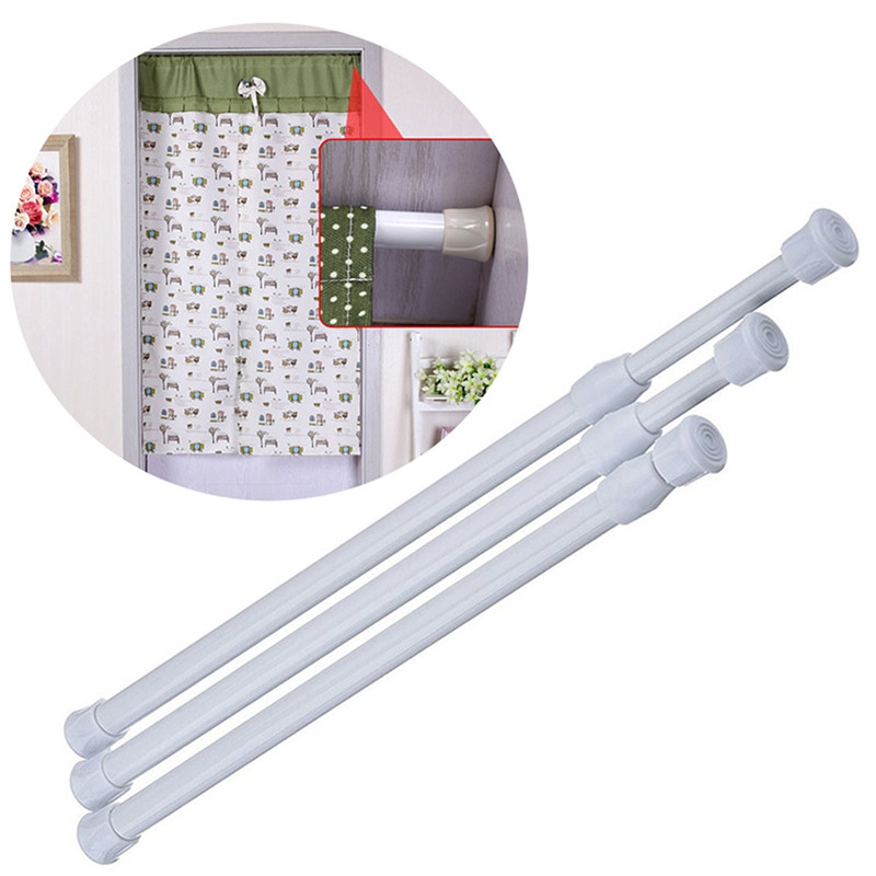 Regulējami aizkaru stieņi metāla izvelkami dušas aizkaru stieņi teleskopiskie stabi Vannas istabas mājsaimniecības pakaramie stieņi Garderobes organizators