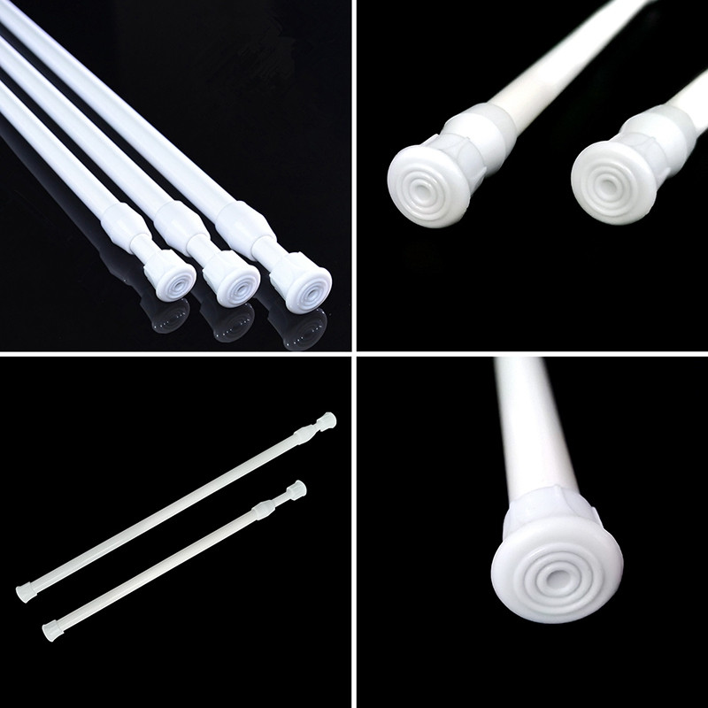 Regulējami aizkaru stieņi metāla izvelkami dušas aizkaru stieņi teleskopiskie stabi Vannas istabas mājsaimniecības pakaramie stieņi Garderobes organizators